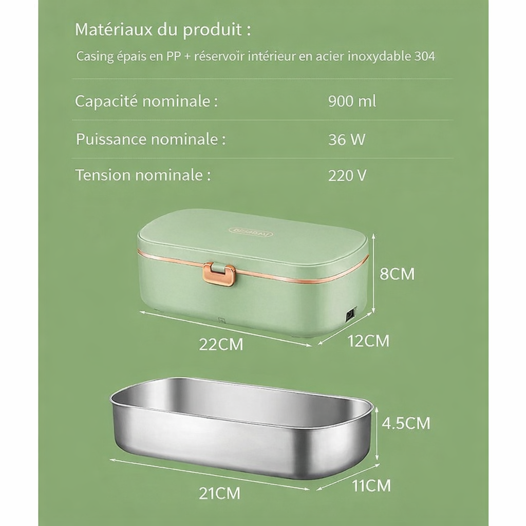 Boîtes à déjeuner électrique en acier inoxydable